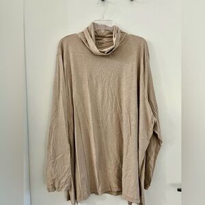 Madewell soft cotton light brown turtle neck, 4X